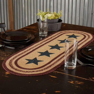 Potomac Jute Runner Stencil Stars 13x36 VHC Brands - The Fox Decor